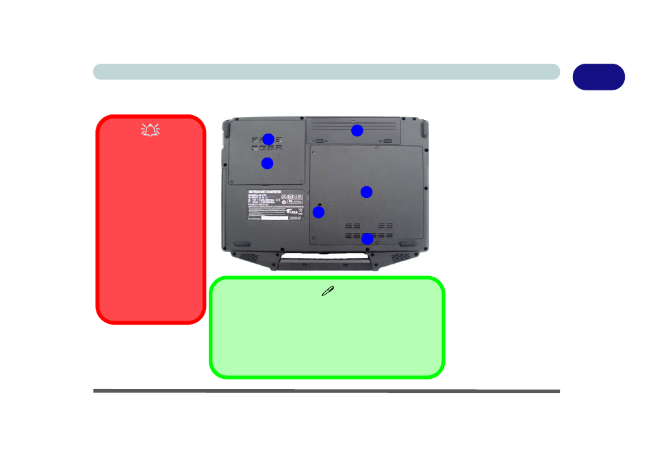 System map: bottom view, System map: bottom view -15 | Eurocom R130T ELEMENT User Manual | Page 35 / 274