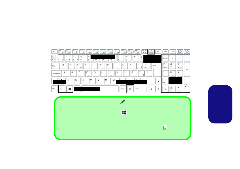 Teclado, Es pa ñol | Eurocom Shark 3 User Manual | Page 107 / 156