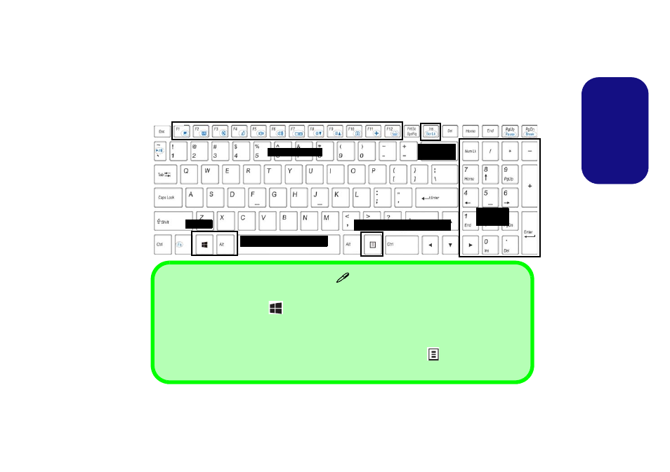 Keyboard, Engl ish | Eurocom Shark 3 User Manual | Page 17 / 156