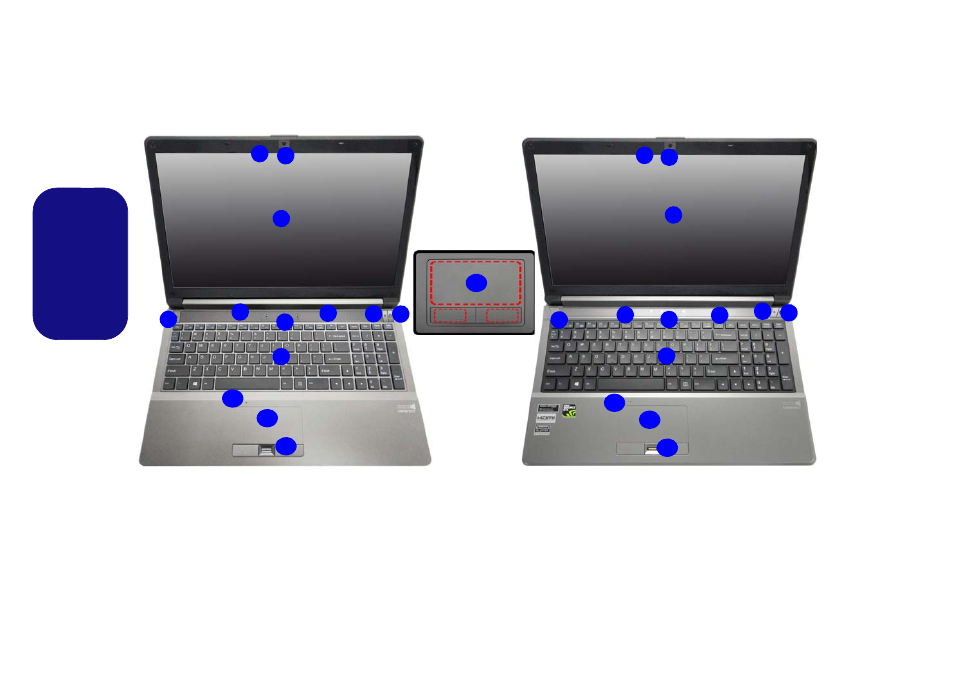 Systemübersicht: ansicht von vorne mit geöffnetem, Deutsch | Eurocom Shark 3 User Manual | Page 44 / 156