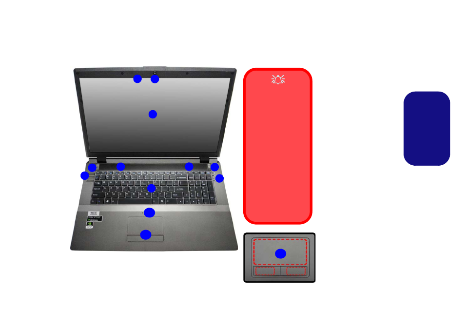 Systemübersicht: ansicht von vorne mit geöffnetem, Deutsch | Eurocom Shark 3 User Manual | Page 45 / 156