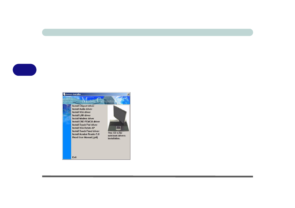 Driver installation, Automatic driver installation, Figure 4 - 1 - drivers installer | Driver installation -6, Automatic driver installation -6 | Eurocom T210C Convertible User Manual | Page 108 / 178