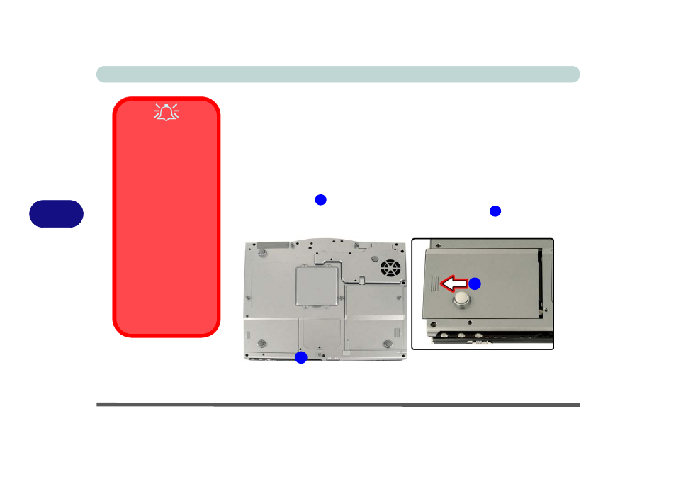 Upgrading the hard disk drive, Hdd system warning, Hard disk upgrade process | Figure 6 - 2 hdd release, Upgrading the hard disk drive -4, Hard disk upgrade process -4 | Eurocom T210C Convertible User Manual | Page 144 / 178