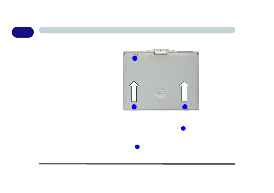 Top view, Figure 1 - 2 top view with lcd panel closed, Top view -6 | Eurocom T210C Convertible User Manual | Page 26 / 178