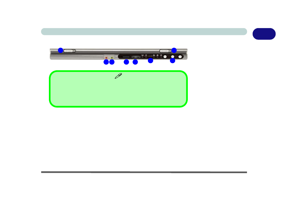 Front view, Figure 1 - 5 front view, Lcd latches | Microphone-in jack, Front view -13, Lcd latches -13 microphone-in jack -13 | Eurocom T210C Convertible User Manual | Page 33 / 178