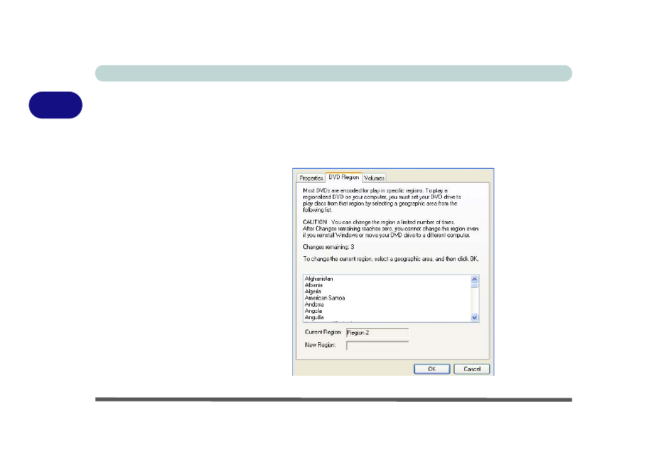 Dvd regional codes, Figure 2 - 4 dvd regional codes (windows xp), Dvd regional codes -12 | Eurocom T210C Convertible User Manual | Page 54 / 178