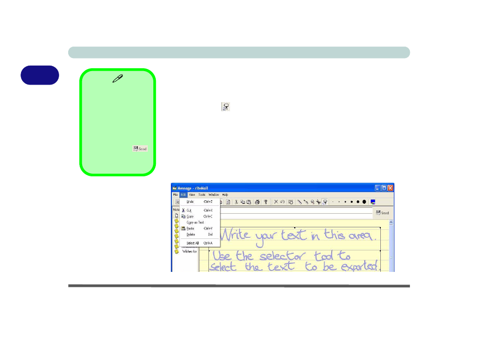 Ritemail, Emailing notes, Figure 2 - 12 ritemail message | Ritemail -24 | Eurocom T210C Convertible User Manual | Page 66 / 178