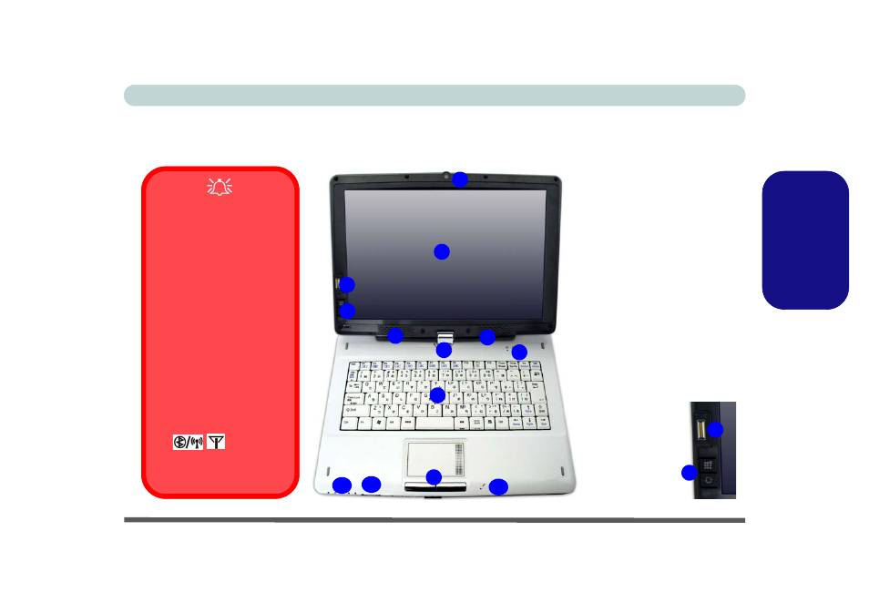 Systemübersicht: ansicht von oben mit geöffnetem, Deutsche | Eurocom TN12R Tablet User Manual | Page 63 / 226