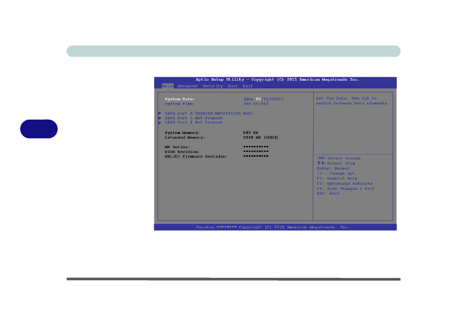 Main menu, System time & date (main menu), Main menu -6 system time & date (main menu) -6 | Eurocom W150ER FOX 4.0 User Manual | Page 108 / 292