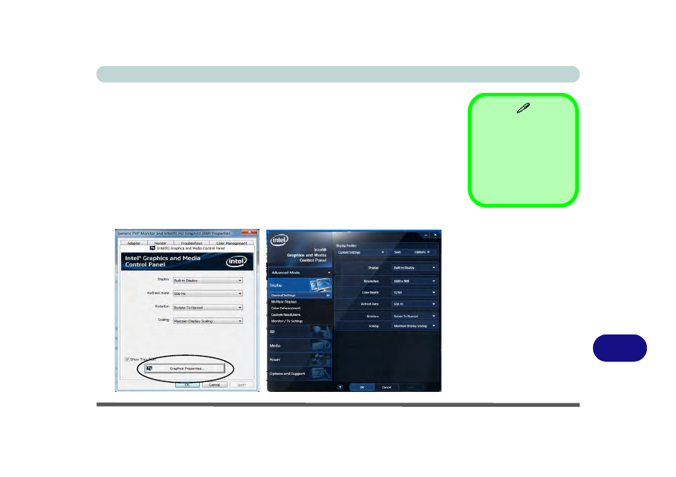 Intel g&m control panel, Intel, Graphics & media control panel | Eurocom W150ER FOX 4.0 User Manual | Page 267 / 292