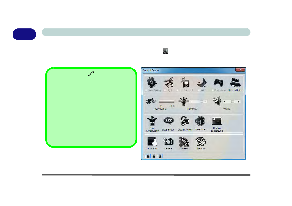 Control center, Control center -14 | Eurocom W150ER FOX 4.0 User Manual | Page 44 / 292