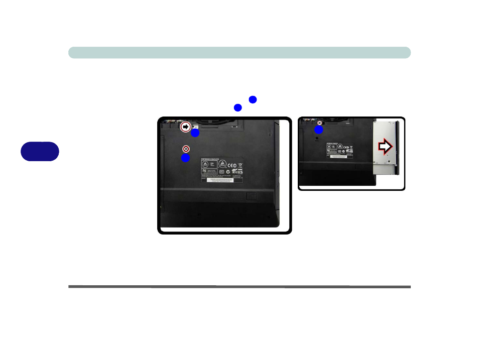 Removing the optical device drive, Removing the optical device drive -12 | Eurocom W3x0ET Shark User Manual | Page 128 / 268