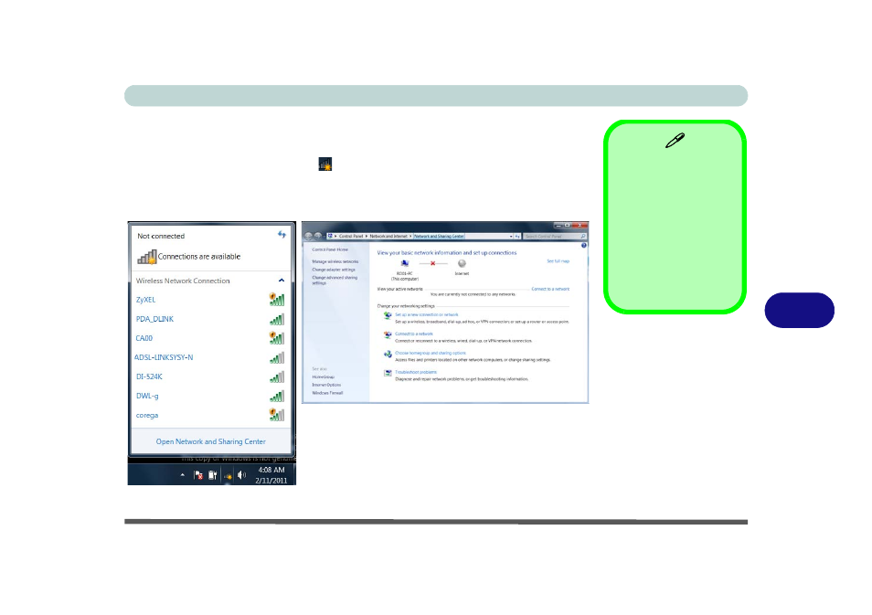 Connecting to a wireless network in windows 7, Connecting to a wireless network in windows 7 -29 | Eurocom W3x0ET Shark User Manual | Page 161 / 268