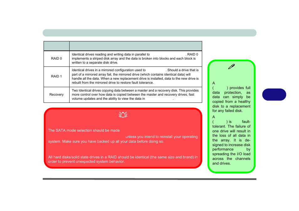 Modules setting up sata raid or ahci mode 6 - 3, Table 6 - 1 | Eurocom M5 Pro User Manual | Page 137 / 298