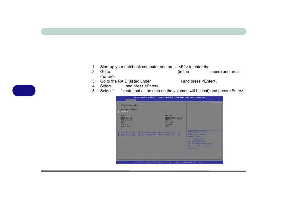 Deleting a raid (windows 8.1), Deleting a raid (windows 8.1) -10 | Eurocom M5 Pro User Manual | Page 144 / 298