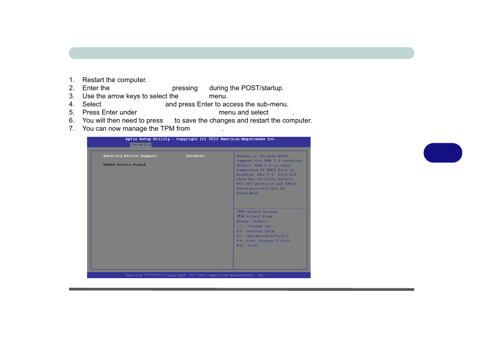 Enabling & managing tpm, Enabling & managing tpm -63 | Eurocom M5 Pro User Manual | Page 197 / 298