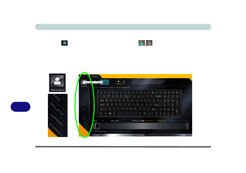 Combo keys application, Profiles | Eurocom M5 Pro User Manual | Page 238 / 298