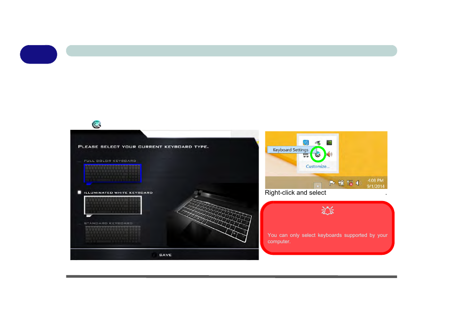 Keyboard application settings, Keyboard application settings -10 | Eurocom M5 Pro User Manual | Page 44 / 298