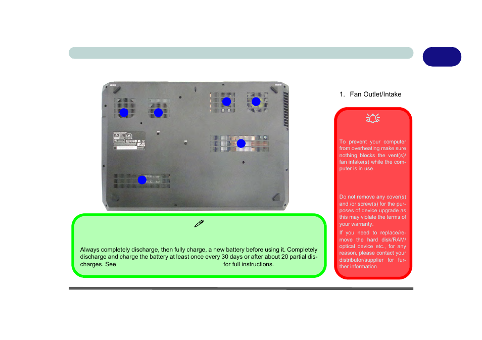 Bottom view, Bottom view -19, Bottom view 1 - 19 quick start guide | Eurocom M5 Pro User Manual | Page 53 / 298