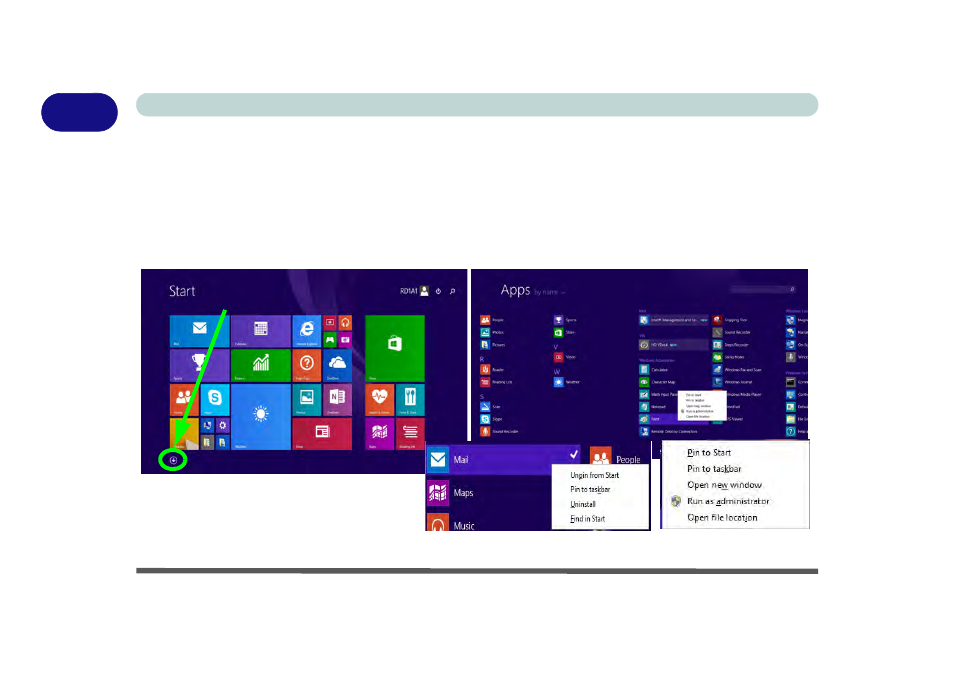 Apps & tiles, Apps & tiles -24 | Eurocom M5 Pro User Manual | Page 58 / 298