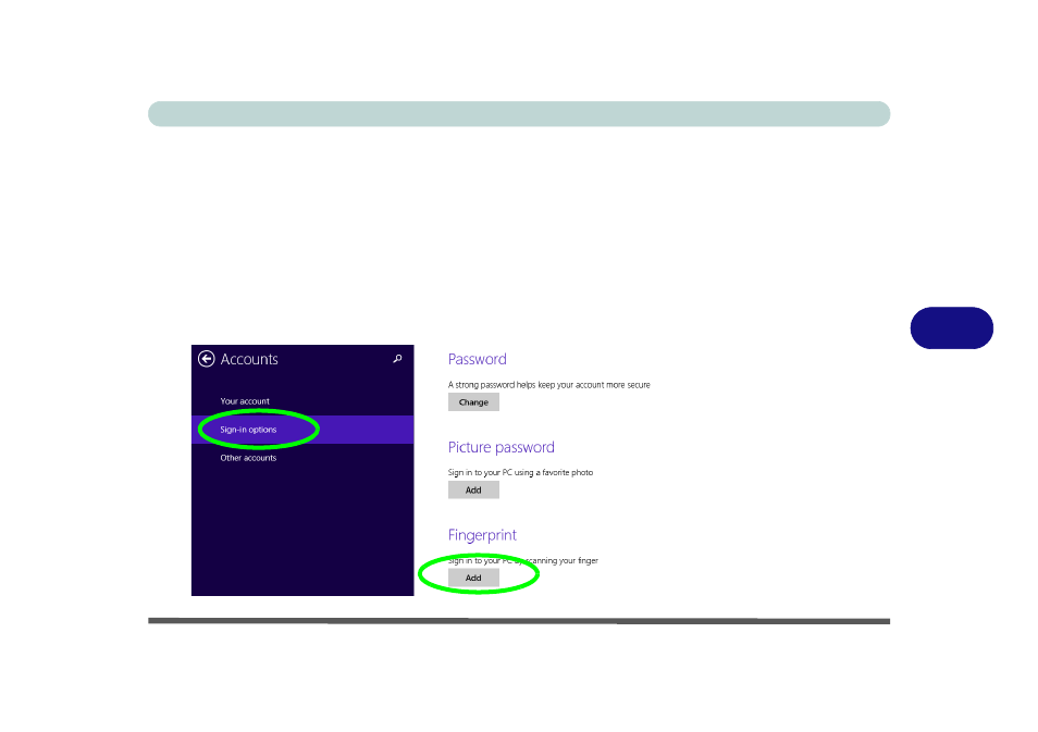 Fingerprint module configuration, Fingerprint module configuration -33, 6fingerprint module configuration | Eurocom P5 Pro User Manual | Page 175 / 304