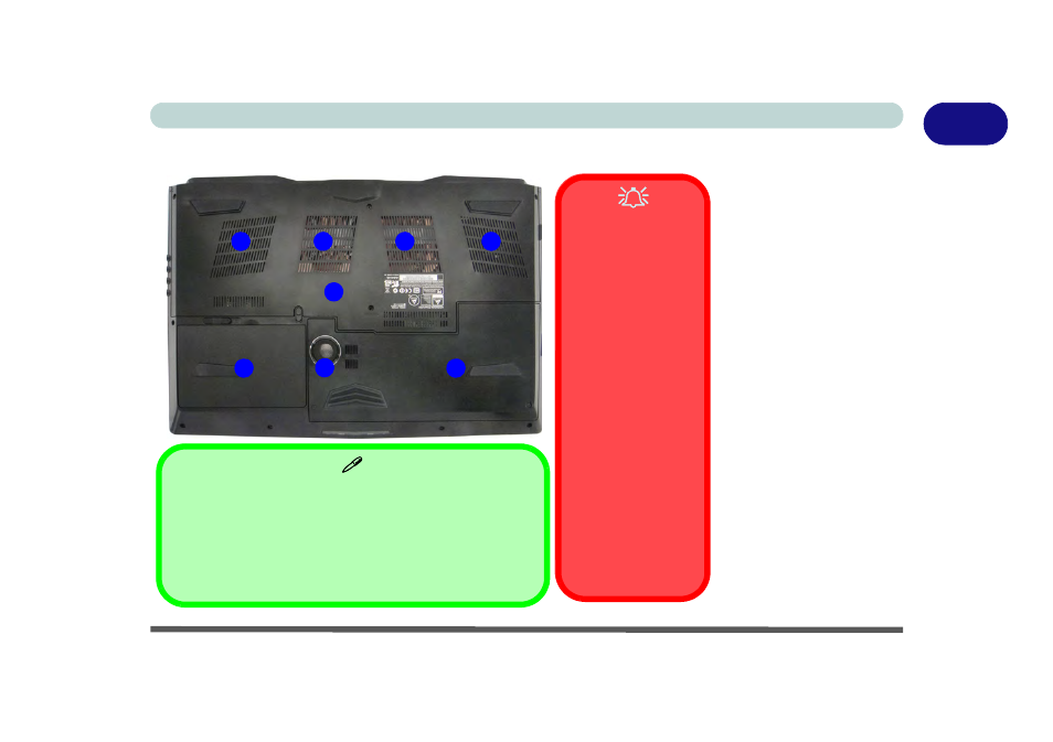 Bottom view - model b, Bottom view - model b -25, Model b | Bottom view | Eurocom P5 Pro User Manual | Page 59 / 304