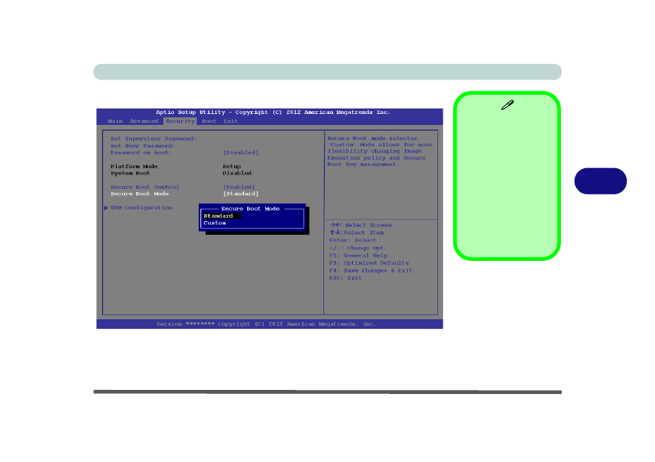 Security menu, Set supervisor password (security menu) | Eurocom X3 R2 User Manual | Page 153 / 346