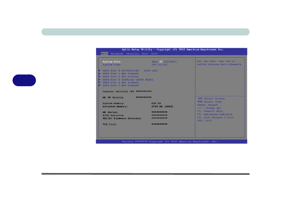 Main menu, System time & date (main menu), Main menu -6 system time & date (main menu) -6 | Eurocom X5 R2 User Manual | Page 148 / 346