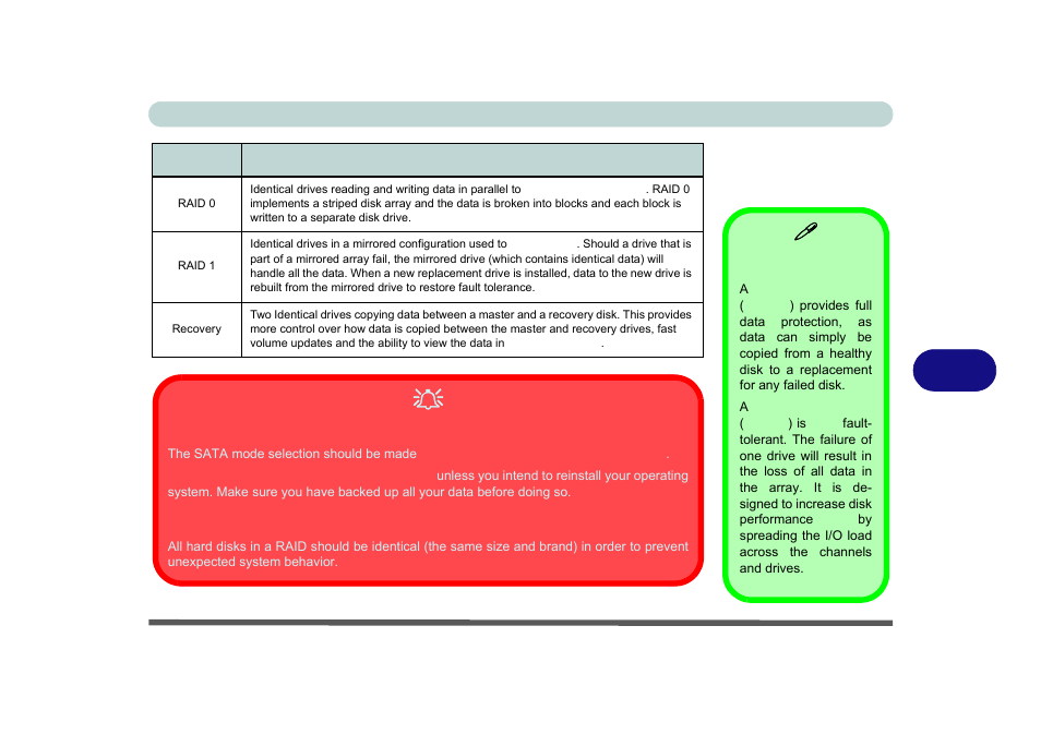Modules setting up sata raid or ahci mode 7 - 3, Table 7 - 1 | Eurocom X8 User Manual | Page 189 / 334