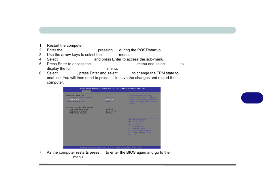 Enabling & activating tpm, Enabling & activating tpm -43 | Eurocom X8 User Manual | Page 229 / 334