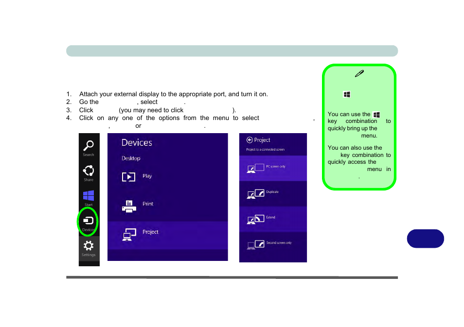 Attaching other displays - devices (charms bar) | Eurocom X8 User Manual | Page 319 / 334
