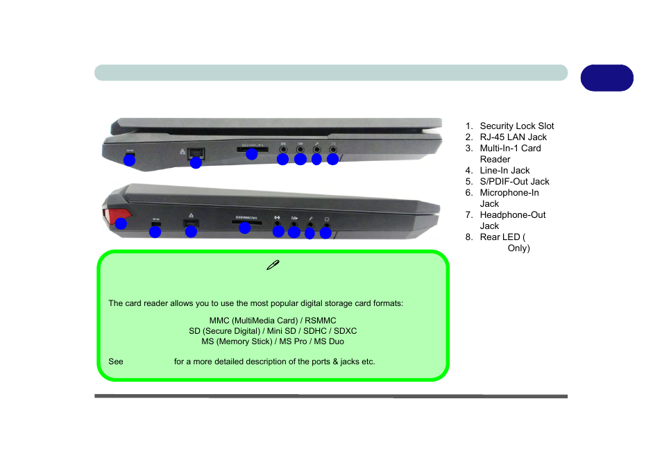 Left view, Left view -29 | Eurocom X8 User Manual | Page 61 / 334