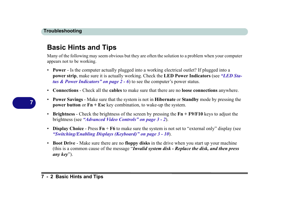 Basic hints and tips, Basic hints and tips -2 | Eurocom D270ES VIPER User Manual | Page 131 / 153