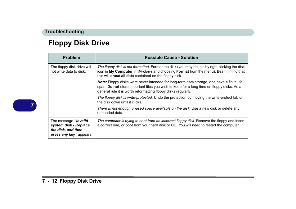 Floppy disk drive, Floppy disk drive -12 | Eurocom D270ES VIPER User Manual | Page 141 / 153
