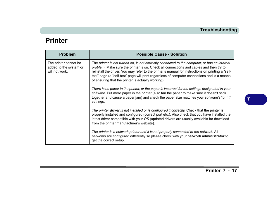 Printer, Printer -17 | Eurocom D270ES VIPER User Manual | Page 146 / 153