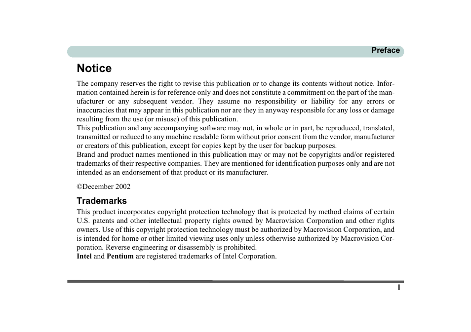 Preface, Notice, Trademarks | Eurocom D270ES VIPER User Manual | Page 2 / 153