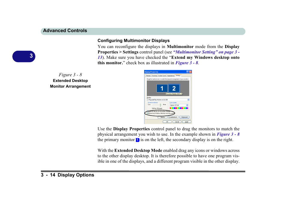 Figure 3 - 8 extended desktop monitor arrangement | Eurocom D270ES VIPER User Manual | Page 77 / 153