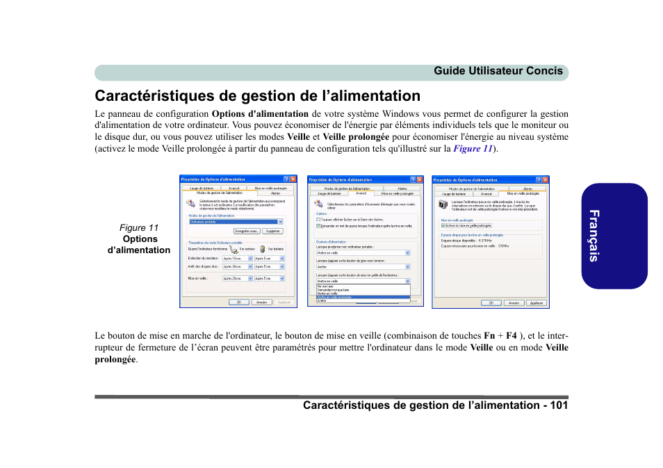 Caractéristiques de gestion de l’alimentation | Eurocom D40EV IMPRESSA User Manual | Page 107 / 206