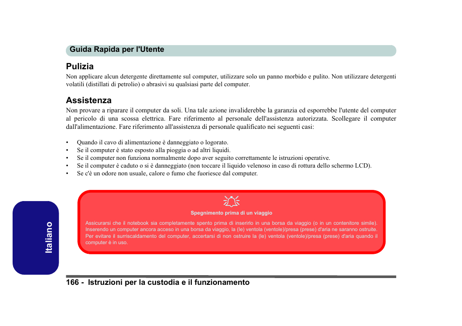 Pulizia, Assistenza, Italiano pulizia | Eurocom D40EV IMPRESSA User Manual | Page 172 / 206