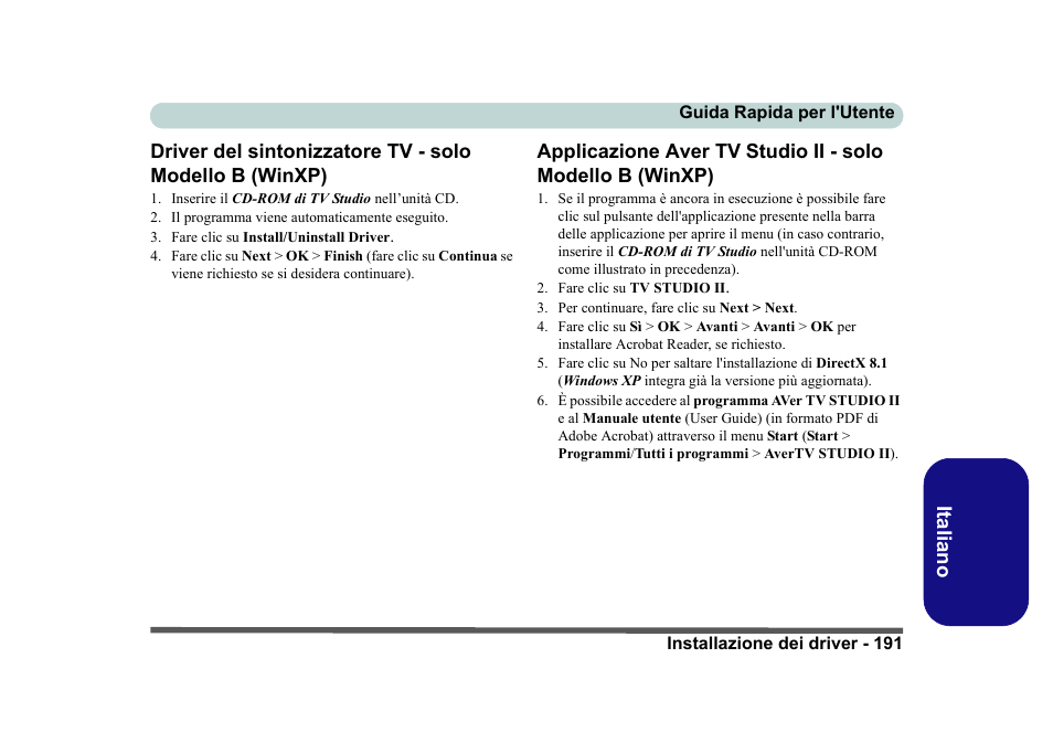 Eurocom D40EV IMPRESSA User Manual | Page 197 / 206