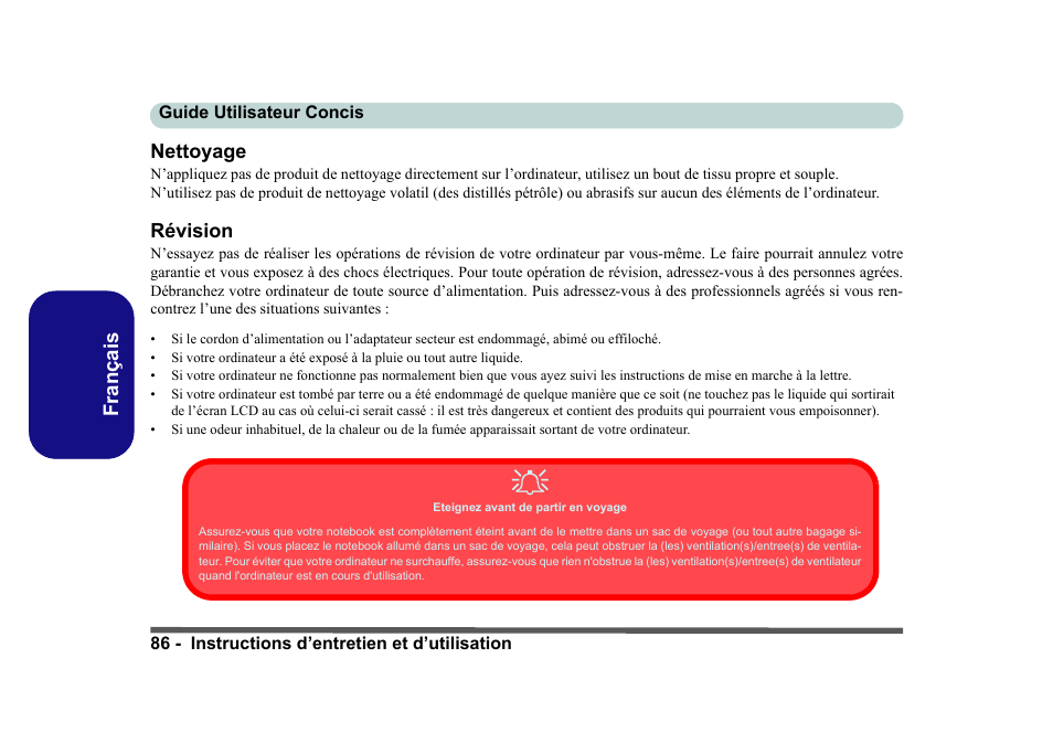 Nettoyage, Révision, Français nettoyage | Eurocom D40EV IMPRESSA User Manual | Page 92 / 206