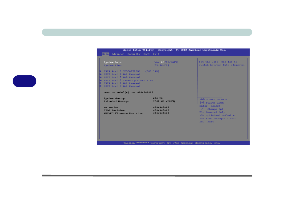 Main menu, System time & date (main menu), Main menu -6 system time & date (main menu) -6 | Eurocom X3 User Manual | Page 143 / 321