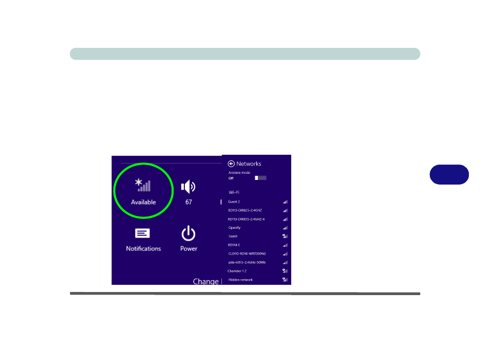 Wlan configuration in windows 8, Wlan configuration in windows 8 -21, 7wlan configuration in windows 8 | Eurocom X3 User Manual | Page 206 / 321