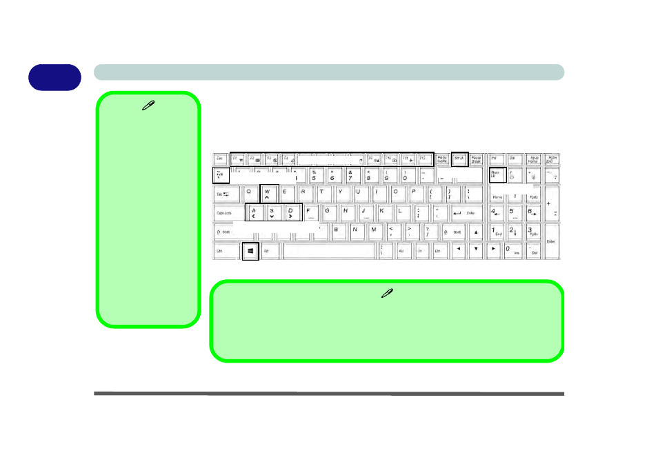Illuminated led keyboard - models a, b, d & e, Illuminated led keyboard - models a, b, d & e -12 | Eurocom X5 User Manual | Page 44 / 322