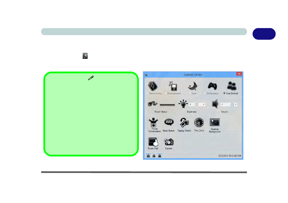 Control center, Control center -19 | Eurocom X5 User Manual | Page 51 / 322