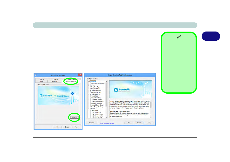 Finger sensing pad configurator, Finger sensing pad configurator -19, 2finger sensing pad configurator | Eurocom X5 User Manual | Page 99 / 322