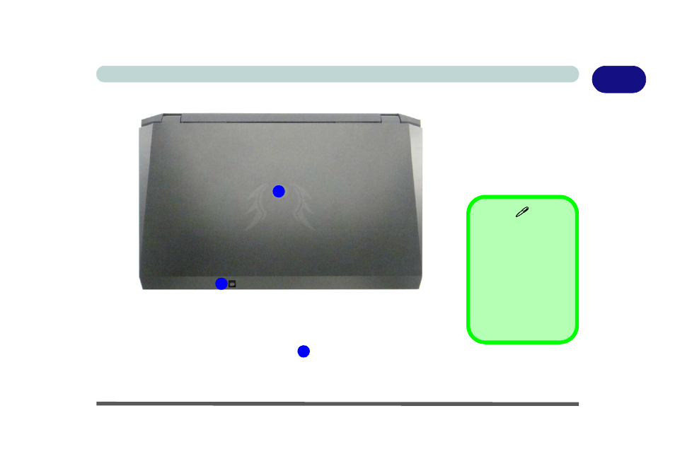 Lcd panel closed (top view) - model b/d, Lcd panel closed (top view) - model b/d -9 | Eurocom X7 User Manual | Page 41 / 356