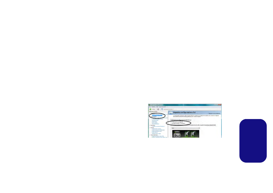 Funzioni video, Dispositivi di visualizzazione, Configurazione multi gpu sli | Italiano | Eurocom Panther 5 User Manual | Page 166 / 185