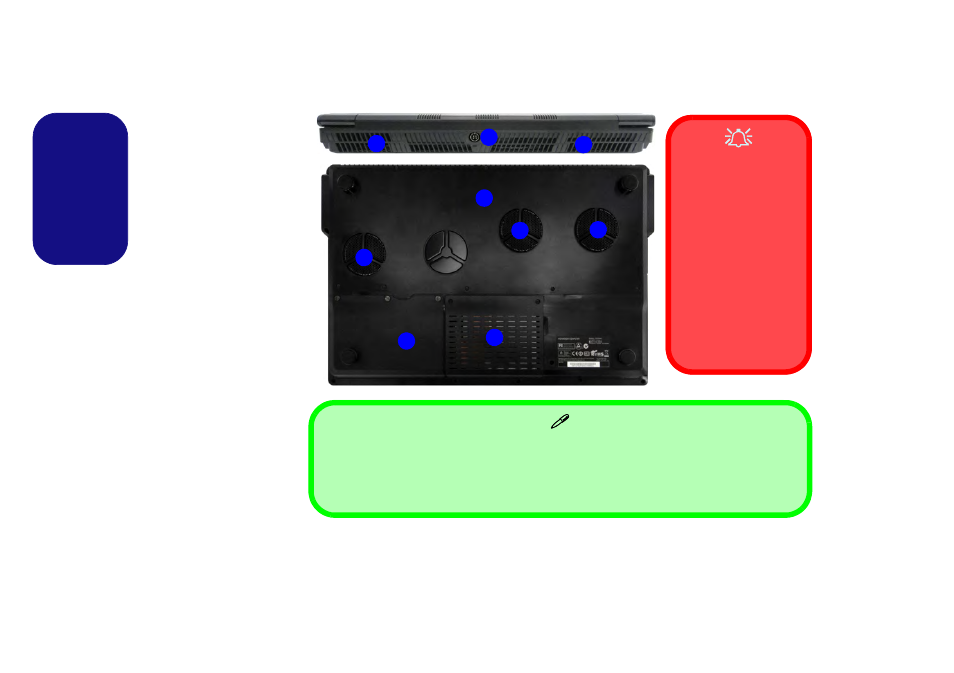 System map: rear & bottom views, Rear, System map | Bottom views, English | Eurocom Panther 5 User Manual | Page 21 / 185
