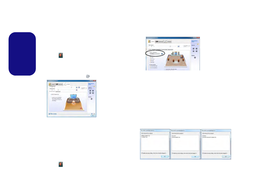 Setup for audio recording, Setup for 5.1 or 7.1 surround sound, English setup for audio recording | Eurocom Panther 5 User Manual | Page 27 / 185